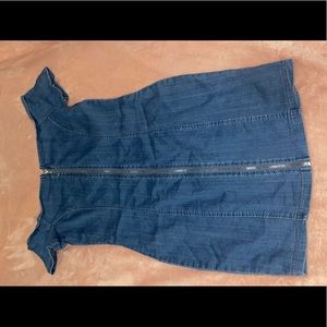 Denim off the shoulder zipper front dress (L)